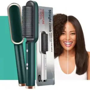 Hair Straightener Brush Straightener Comb with Ceramic PTC Heating, 5 Temp Settings Brush(MULTICOLOR)