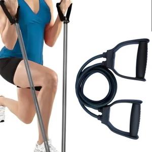 Double Toning Resistance Tube Heavy Quality Exercise Band For Stretching, Full Body Workout(Black ) 1 Piece.