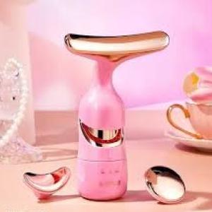 Premium 5-in-1 Facial & Neck Rejuvenation Wand– Anti-Aging Skin Tightening Tool (Pink)