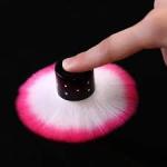 Nail Art Soft Nail Cleaner Brush Mini Stainless Steel Handle Remove Dust Small Multicolor (Pack of 1).