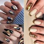 Professional 12 Box Gold Silver Copper Foil Tinfoil Paillette Chip Foil Nail Glitter(Pack of 1).