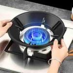 Silver Gas Saver Burner Jali Ring Fire & Windproof (1 Piece) Black\