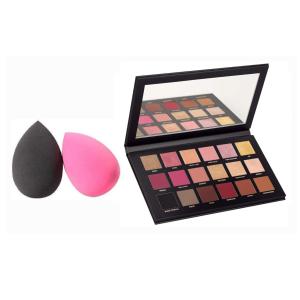 Professional 2 Pcs blunder puff and 18 color eyeshadow palette Combo.