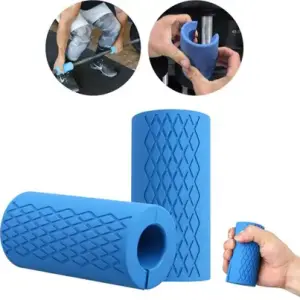 Dumbbell Grips, Non-Slip Comfort Grip (Blue) 1 Pair