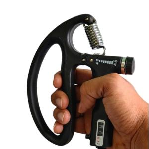 Premium D-Shape 10KG To 100KG Weight Adjustable Professional Counting Hand Gripper| Black.