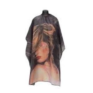 Professional Salon Cape Nylon Premium Printed Hair Cutting Cape Sheet (Black).1 Piece
