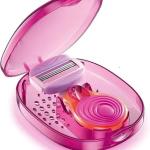 Bikini Saving Razor for Ladies Portable Shaving Kit with 3 Blades, Pink and Blue (Pack of 1).
