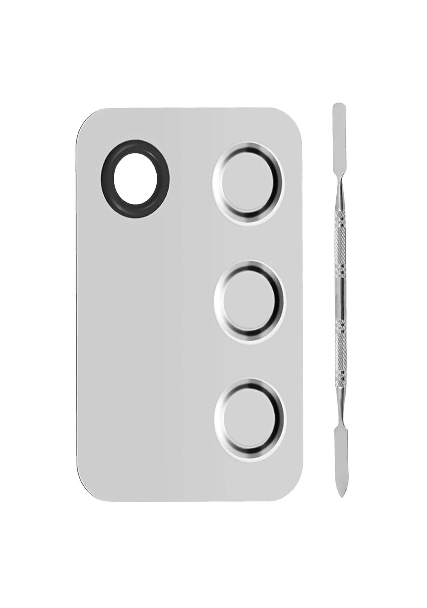 Stainless Steel Makeup mixing Palette with Spatula makeup artist tool.(Pack of 1).