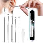 6Pcs Ear Pick Earwax Removal Kit and 4Pcs Blackhead Needle kit Ear Cleansing Tool Set