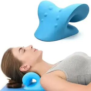 FITNESS Neck And Shoulder Relaxer Cervical Stretcher Neck Traction Device Neck Support (Blue)