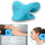 FITNESS Neck And Shoulder Relaxer Cervical Stretcher Neck Traction Device Neck Support (Blue)