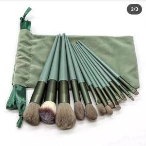 Professional Cosmetic Brush Set – 13-Piece(Green).