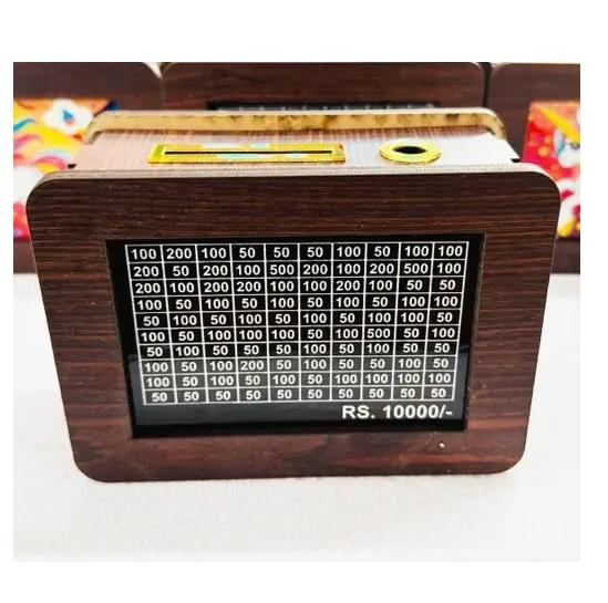 10,000 Rupees Money Saving Piggy Bank | Wooden Piggy Bank with Easy Tracking of Savings