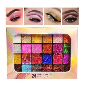 Ocean Beauty 24 Color Glitter Eyeshadow Palette Eye Makeup(Pack of 1)Multicolor.