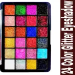 Ocean Beauty 24 Color Glitter Eyeshadow Palette Eye Makeup(Pack of 1)Multicolor.