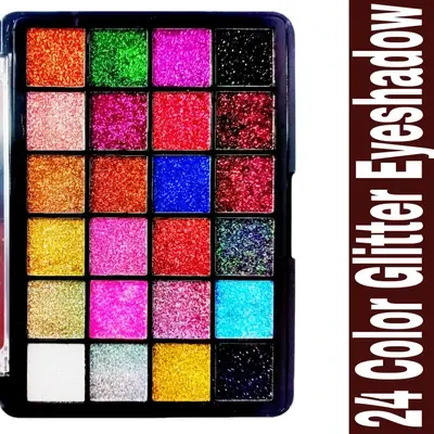Ocean Beauty 24 Color Glitter Eyeshadow Palette Eye Makeup(Pack of 1)Multicolor.