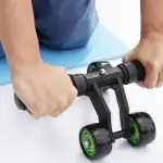 4-Wheel Ab Roller/Fitness for Unisex Ab Exerciser  (Multicolor) 1 Piece.