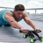 4-Wheel Ab Roller/Fitness for Unisex Ab Exerciser  (Multicolor) 1 Piece.