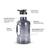 1.5 Liter Gallon Bottle 50oz BPA-Free Gym Water Bottle with Mixer Ball(Pack of 1).