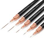 5pcs Set Line Liner Brush Line Nail Brush Nail Art Pen Set UV Gel Nail tools(Black).