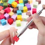 204pcs soft Nail Sponges with 4 Claws Metal Grabber, Mini Nail Sponges with Metal Grabber Pen Nail Brush