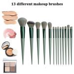 Professional Cosmetic Brush Set – 13-Piece(Green).