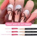 5pcs Set Line Liner Brush Line Nail Brush Nail Art Pen Set UV Gel Nail tools(Black).