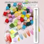 204pcs soft Nail Sponges with 4 Claws Metal Grabber, Mini Nail Sponges with Metal Grabber Pen Nail Brush