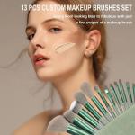 Professional Cosmetic Brush Set – 13-Piece(Green).
