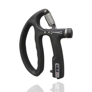 premium D-Shape 10 To 100Kg  Weight Adjustable Professional Counting Hand gripper ( Black).