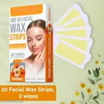 Ocean Beauty Facial Wax Strips 20 Strips 2 Finish Wipes (Pack of 1)