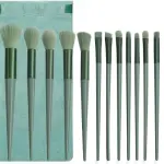 Professional 13pcs Makeup Brushes (Green).