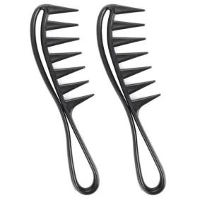 Wide Tooth Comb Hair Care Massage Scalp Women (Pack of 2).