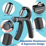 Hand Gripper for Men & Women for Gym ,Workout 5kg To 60Kg (Black) 1 Piece.