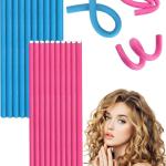 10 Pieces Heatless Curls, Flexible Hair Rollers, Flexible Curling Rods, (Pack of 1).multicolor