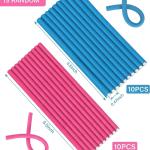 10 Pieces Heatless Curls, Flexible Hair Rollers, Flexible Curling Rods, (Pack of 1).multicolor