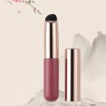 Silicone Lip Brush with Cover Lipstick Makeup Brushes Women (1 Piece).Rose Pink
