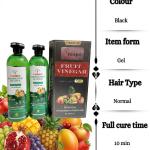 Professional Natural Fruit Hair Color Gel, (Natural Black Hair Colour), with Fruit Extracts, 100ml x 2.