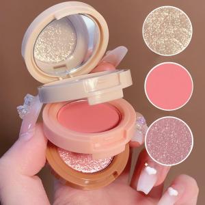3 in 1 Blusher Highlighter Eyeshadow Palette Kit (Pack of 1)