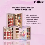 44-Color Shadow Palette - Highlighter, Contour, Blusher, Eyebrow, and Eyeshadow 1 Pcs