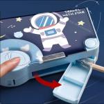 Plastic Space Theme Multiple Compartment Pencil Box Geometry Box (Blue) 1 Piece