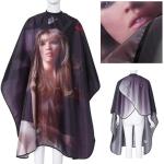 Professional Salon Cape Nylon Premium Printed Hair Cutting Cape Sheet (Black).1 Piece