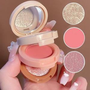 3 in 1 face blusher + highlighter (Pack of 1)