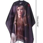 Professional Salon Cape Nylon Premium Printed Hair Cutting Cape Sheet (Black).1 Piece
