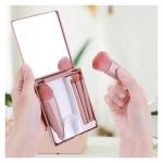5 PICS Makeup Brush Set with Makeup Mirror in Brush Case