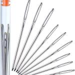Large-Eye Blunt Needles, 9 Piece Stainless Steel Yarn Knitting Needles, Sewing Needles.