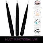 3 PCS Professional Stainless Steel Eyebrow Hair Removal Tweezer Set