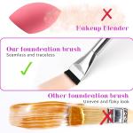 Flat Foundation Brush Silver Color (Pack of 1)