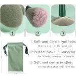 13 Synthetic Eyeshadow Blush Makeup Brush Set (Green).
