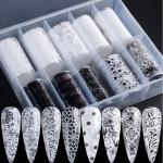 (10 Rolls) Nail Foil Transfer Sticker DIY Holographic Nail Decoration, 10 Designs Laser Nail, Women